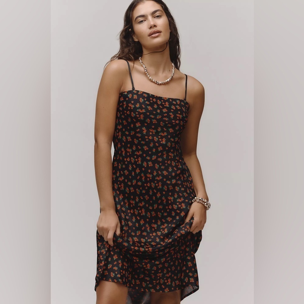NWT! The Tilda Floral Strapless Black Slip Dress By Anthropologie - Multiple🚦 - Picture 5 of 13
